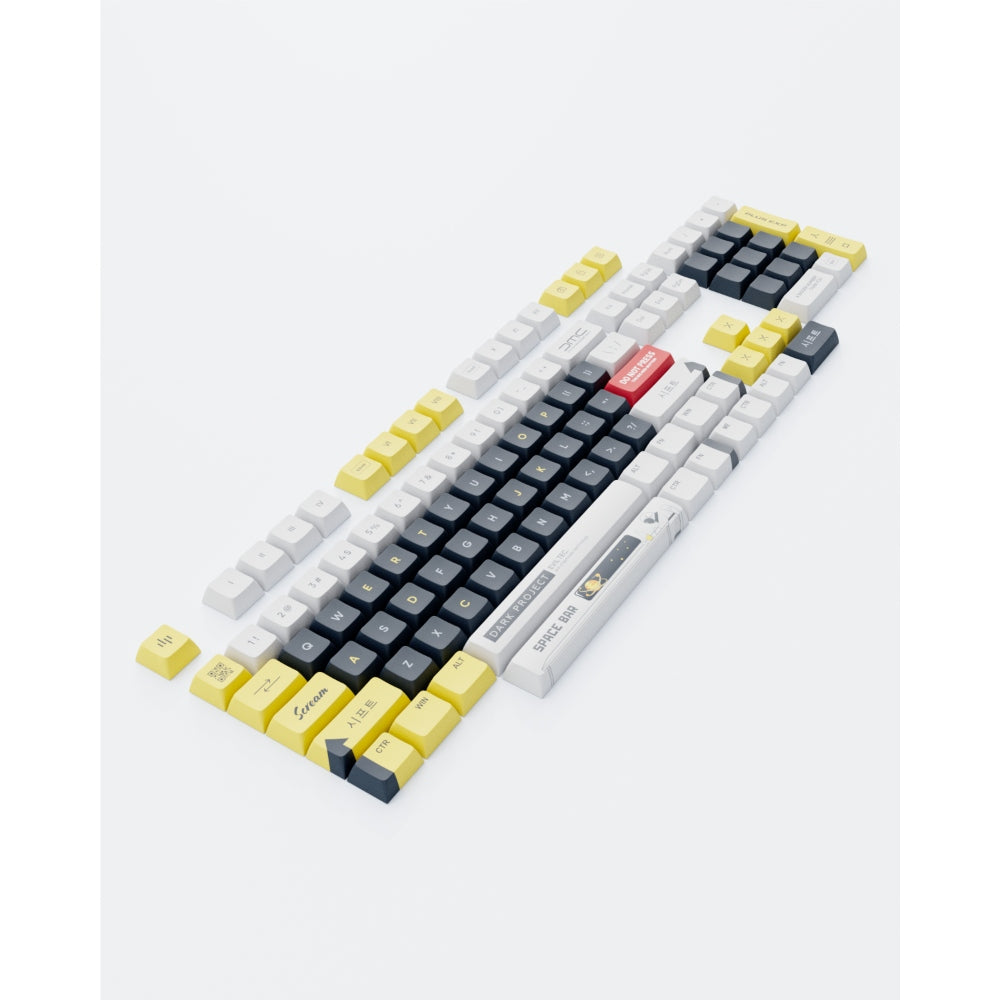 Dark Project KS-2036 PBT keycaps, ENG White/Yellow