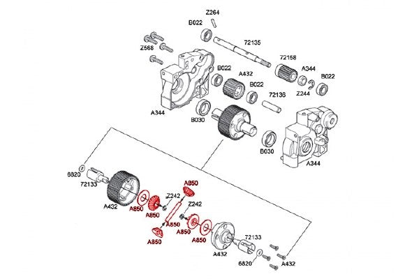 Gear Diff Bevel Gears (13T/10T/4Pcs)