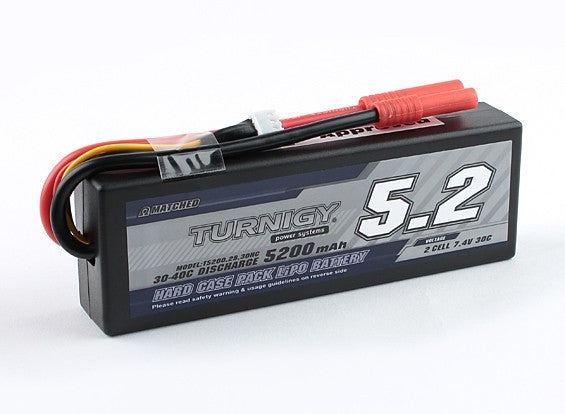 Turnigy 5200mAh 2S 30C Hard-Case Car Lipo Pack