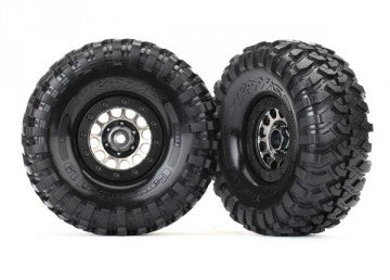 Traxxas 8174 Tires & Wheels Canyon Trail/Method 105 Black Chrome 1.9" (2)