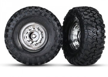 Traxxas 8177 Tires & Wheels Canyon Trail/Chrome 1.9" (for 8255A Axle)