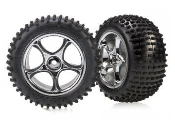 Traxxas 2470R Tires & Wheels Alias Soft/Tracer Chrome 2.2" Rear (2)