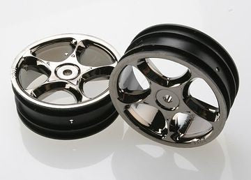 Traxxas 2473A Wheels Tracers Black Chrome 2.2" 2WD Front (2)