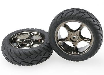 Traxxas 2479A Tires & Wheels Anaconda/Tracer Black Chrome 2.2" Front (2)