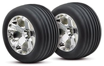 Traxxas 3771 Tires & Wheels Ribbed/All-Star Chrome 2,8" Front (2)