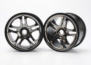 Traxxas 5172A Wheels Split-Spoke Black Chrome (17mm) 3.8" (2)*