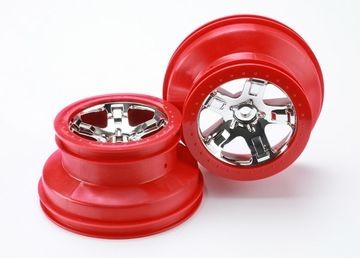 Traxxas 5868 Wheels SCT Chrome-Red 2.2/3.0" 4WD/2WD Front (2)
