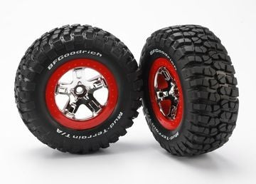 Traxxas 5869 Tires & Wheels BFGoodrich/SCT Chrome-Red 2WD Front (2)