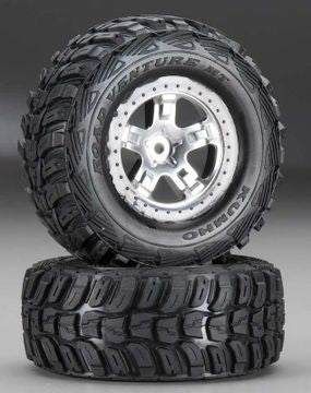 Traxxas 5880 Tires & Wheels Kumho/SCT Satin-Black 4WD/2WD Rear (2)