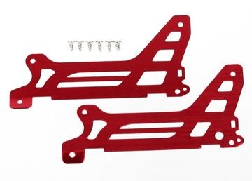 Traxxas 6327 Main Frame Side Plate Outer Alu Red (Pair) DR-1
