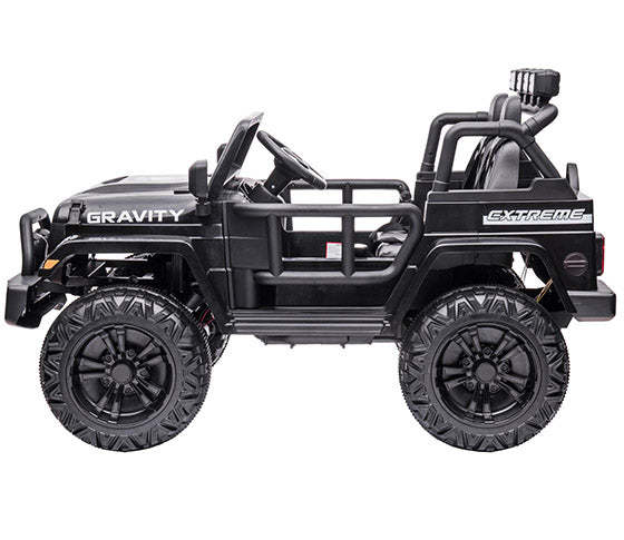 Gravity kids' jeep 12V – 2 seats, metallic black