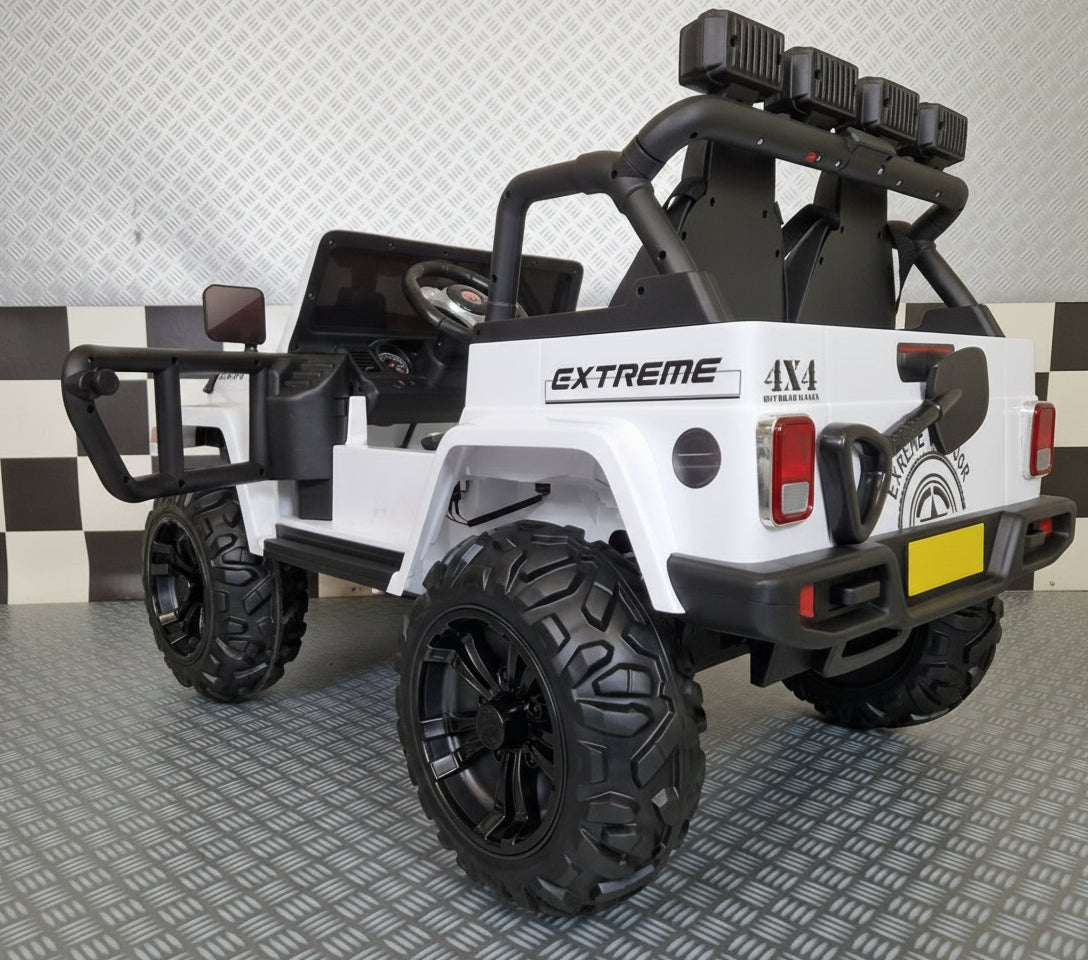 Gravity kids' jeep 12V – 2 seats, white