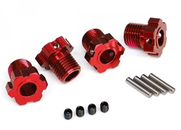 Traxxas 8654R Wheel Hubs Splined 17mm Red (4)
