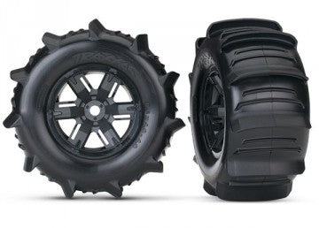 Traxxas 7773 Tires & Wheels Paddle/X-Maxx Black (2)