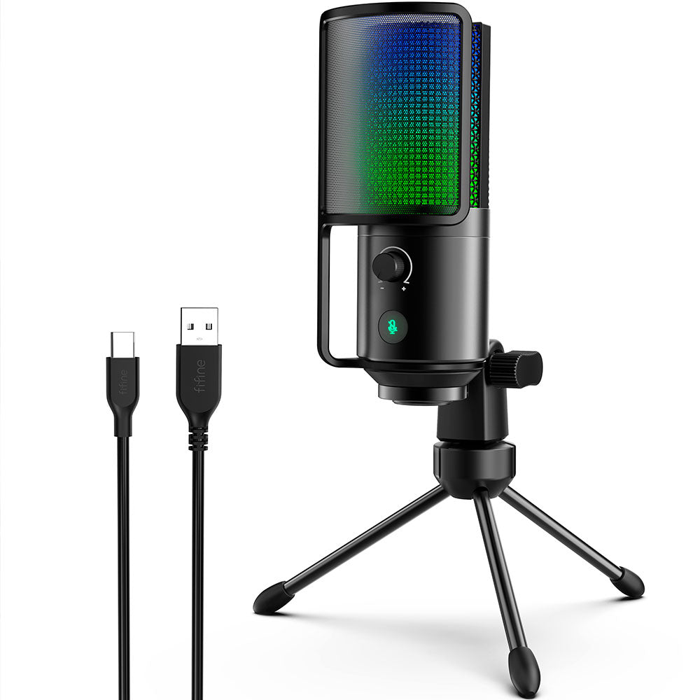 FIFINE K669 PRO2 Conedenser RGB USB Microphone , Black
