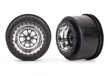 Traxxas 9473R Wheels Rear Chrome (2) Drag Slash