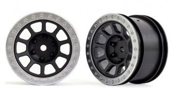 Traxxas 2480 Wheels Grey Satin w. Chrome Ring 2.2" 2WD Rear (2) Bandit