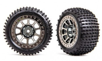 Traxxas 2470T Tires & Wheels Alias Medium / Black Chrome 2.2" Rear (2)