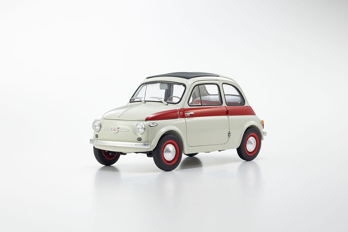 Kyosho 1:18 Fiat Nuova 500 Sport Light Gray/Red Line