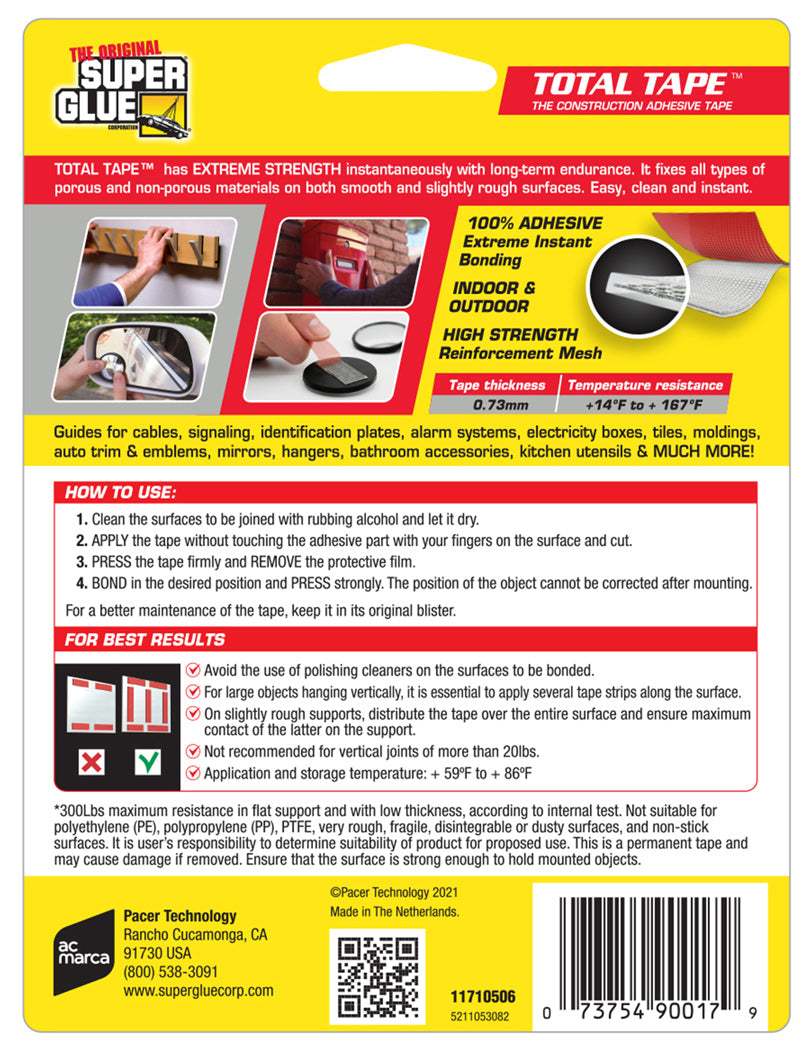 Total Tape - Super Strong Mounting Tape Roll 2.5m