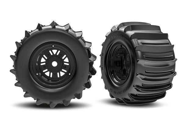 TRAXXAS 10973 Tires & Wheels Paddle / Pro Scale Sand Car Race Black Rear (2)