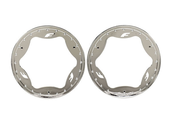 TRAXXAS 10977-CHRM Beadlock Rings Chrome Pro Scale Sand Car Race 3.9" Rear Standard (2)