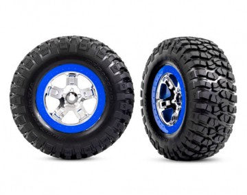Traxxas 5869A Tires & Wheels BFGoodrich/SCT Chrome-Blue 2WD Front (2)