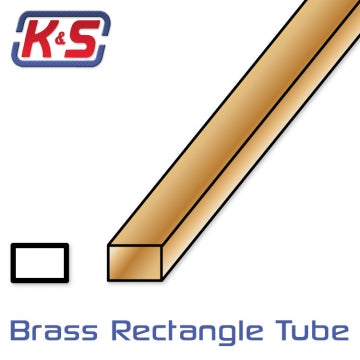 K&S 8264 - Brass Tube Rectangular 3.2x6.35x305mm (1/8x1/4) (1)