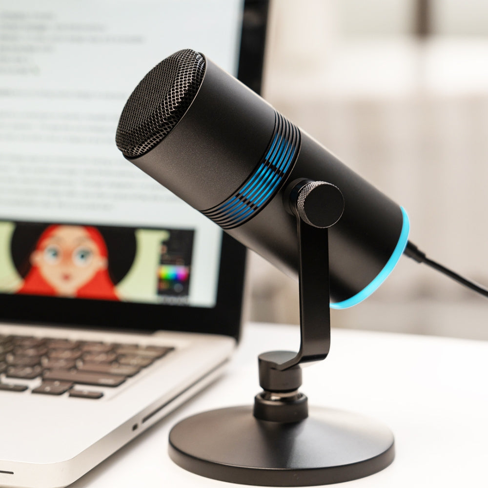 THRONMAX V8 Condenser RGB USB 96KHZ CAPSULE Microphone, Black