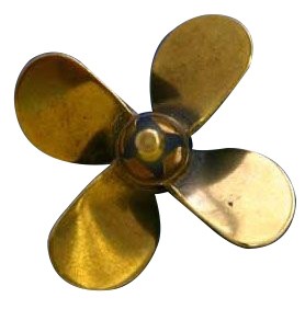 Brass Prop 4-Blade Left 1.5 dia