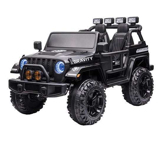 Gravity kids' jeep 12V – 2 seats, metallic black