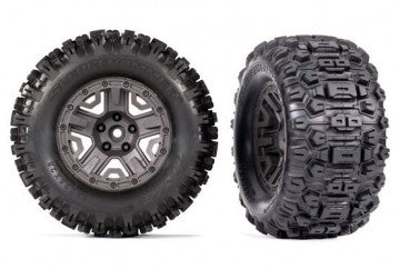 Traxxas 9072-GRAY Tires & Wheels Sledgehammer/ Charcoal Gray 2.8" 4WD TSM (2)