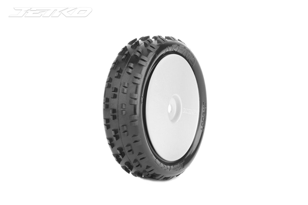 Jetko Arena 1:10 Buggy 2.2 Front Tyres 2wd EOS Yellow On White Wheels