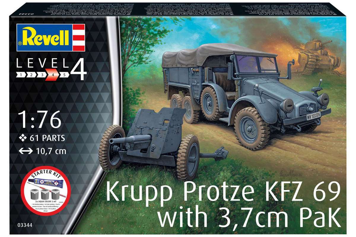 Starter kit Krupp Protze KFZ 69 w/3,7cm pak 1:76