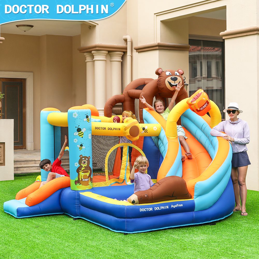 Doctor Dolphin Bouncy Castle Honey Bear incl. 450W blower