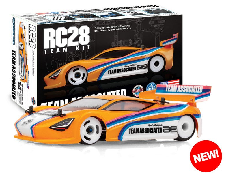 Associated 20168 - RC28 Team Kit W/ Mako X Body (Clear), Wheels & Tires