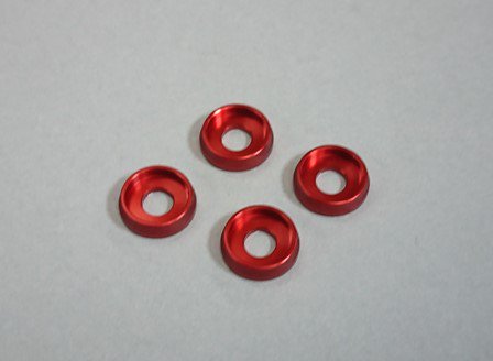AUTOMODEL AMR-027R - M4 Flat Head Washer 4 Red