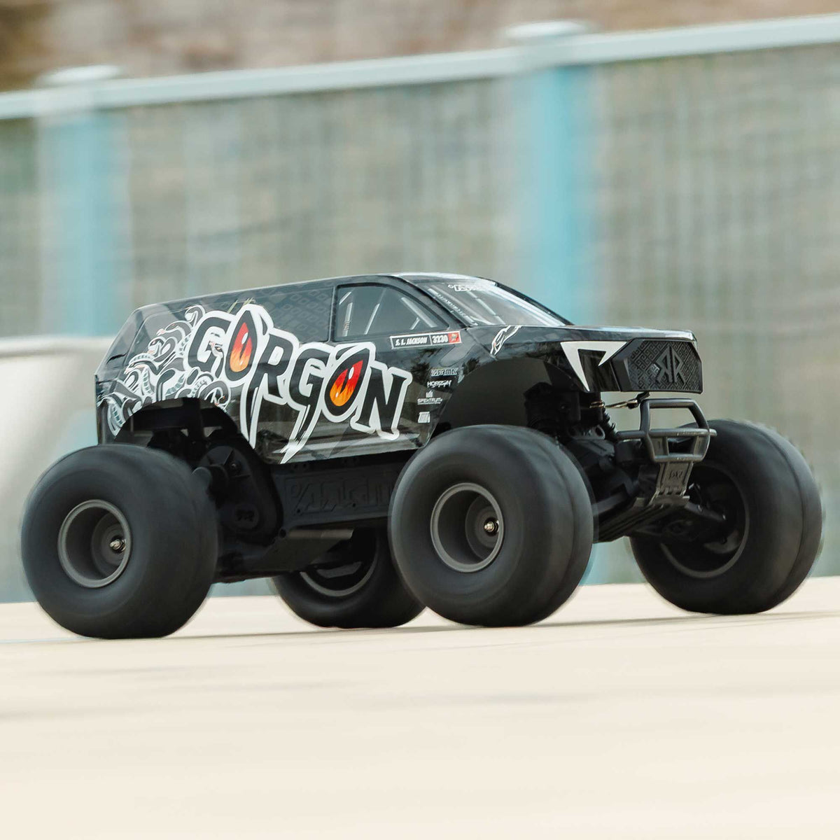 1/10 GORGON 2WD RTR Brushed Monster Truck (Battery & Charger Included), Gun Metal