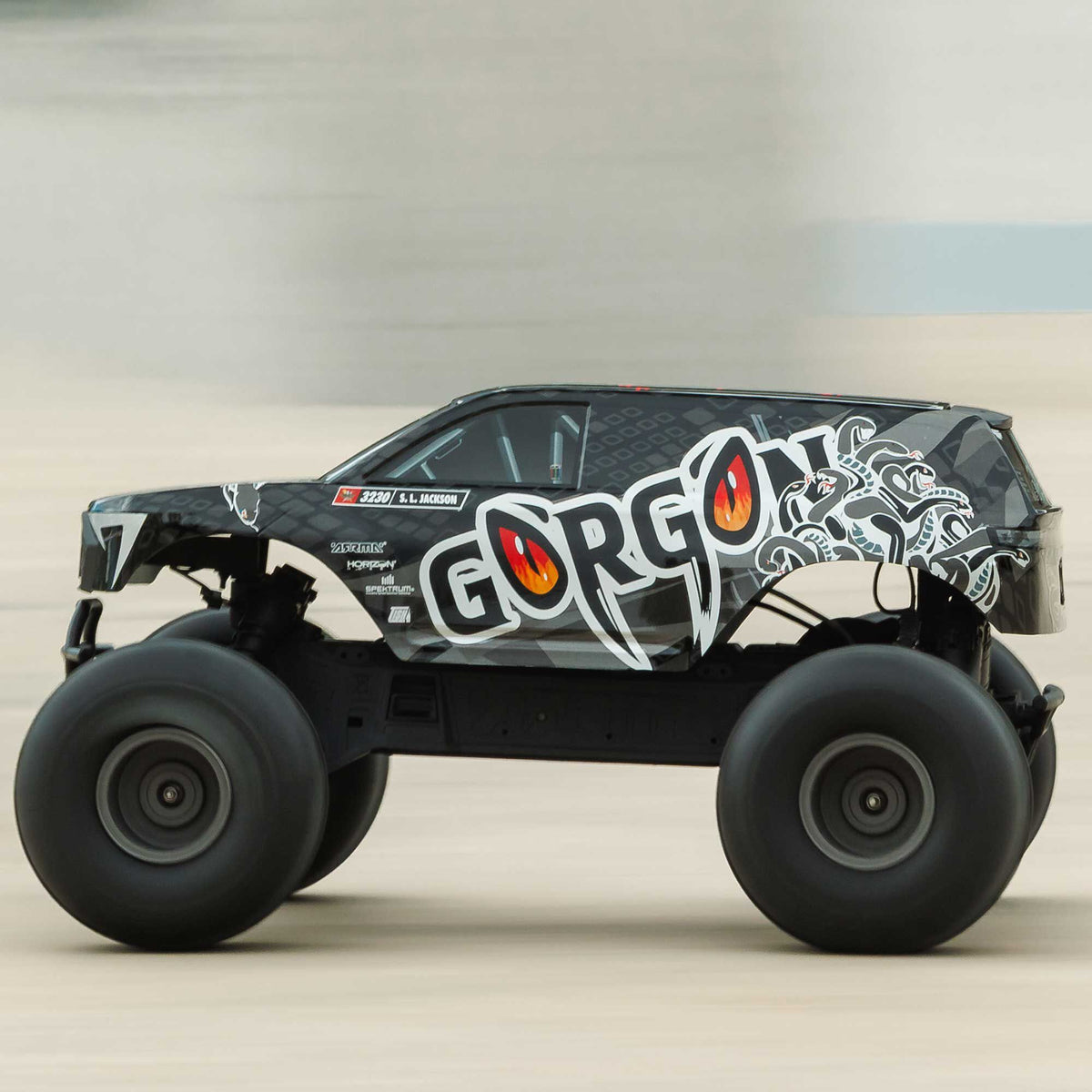 1/10 GORGON 2WD RTR Brushed Monster Truck (Battery & Charger Included), Gun Metal