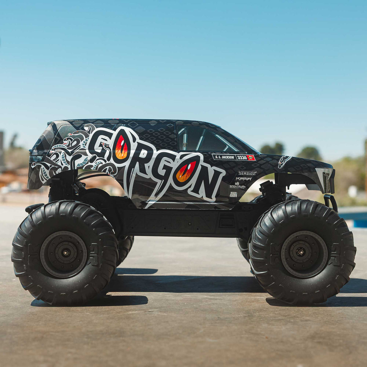1/10 GORGON 2WD RTR Brushed Monster Truck (Battery & Charger Included), Gun Metal