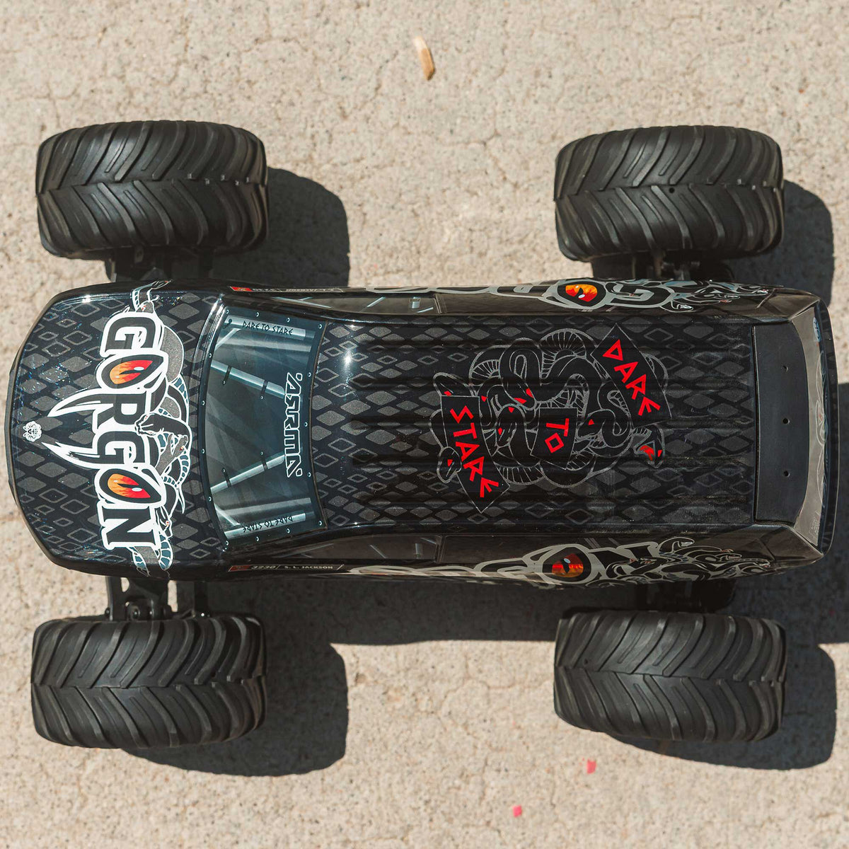 1/10 GORGON 2WD RTR Brushed Monster Truck (Battery & Charger Included), Gun Metal