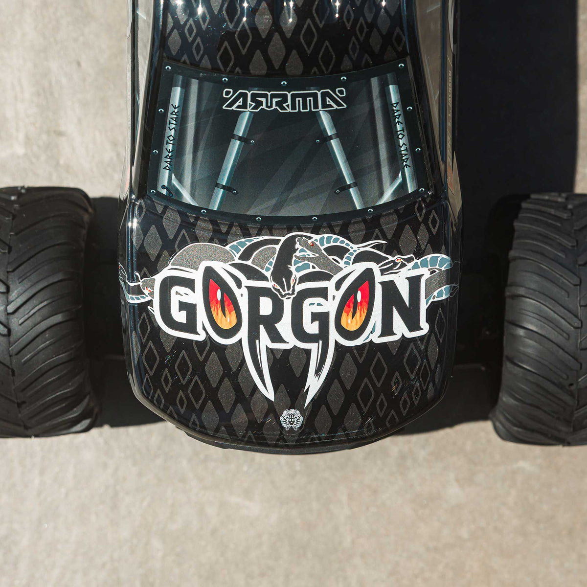 1/10 GORGON 2WD RTR Brushed Monster Truck (Battery & Charger Included), Gun Metal