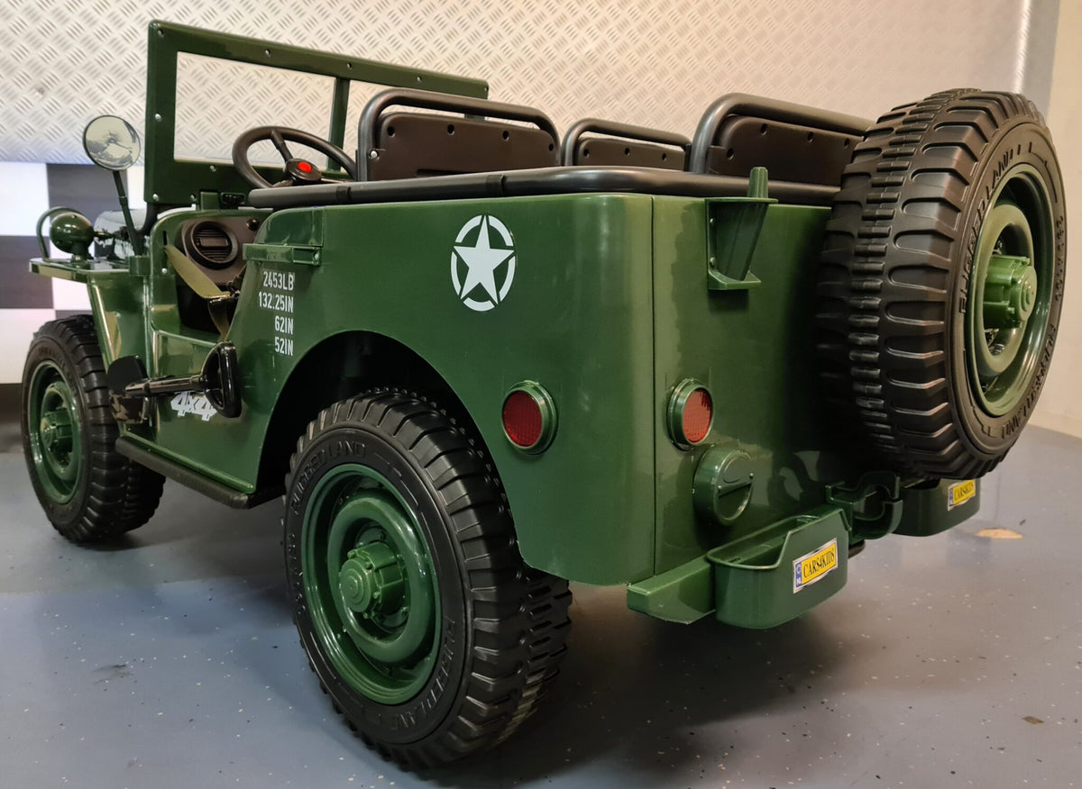 Jeep Willys 24V electric car for kids with remote control – green