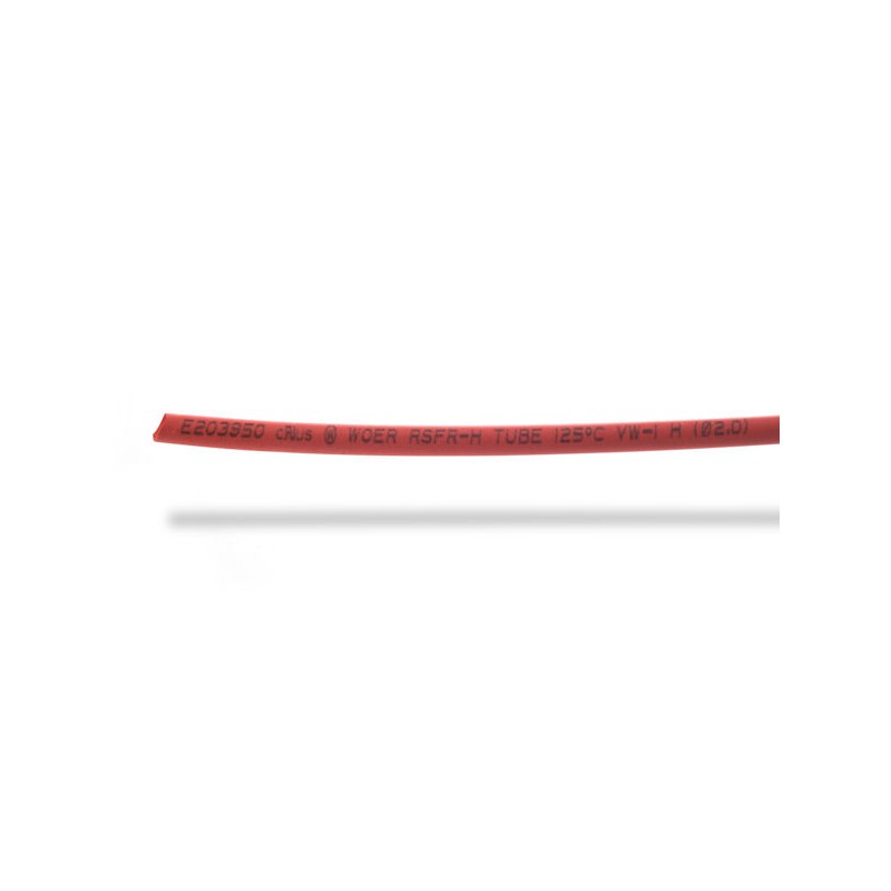 2mm thick shrink tube red - 1m