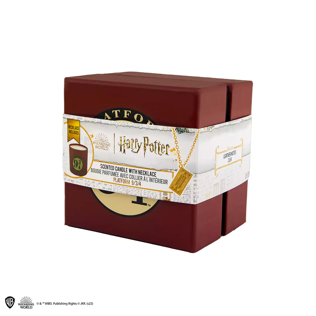 Platform 9 3/4 candle with Hogwarts Express ticket necklace - Harry Potter