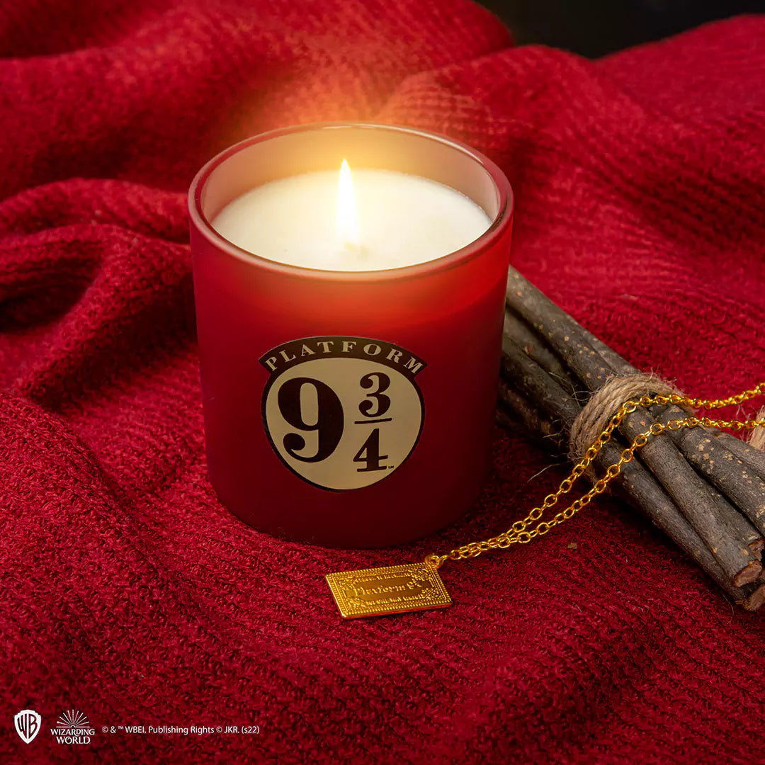 Platform 9 3/4 candle with Hogwarts Express ticket necklace - Harry Potter