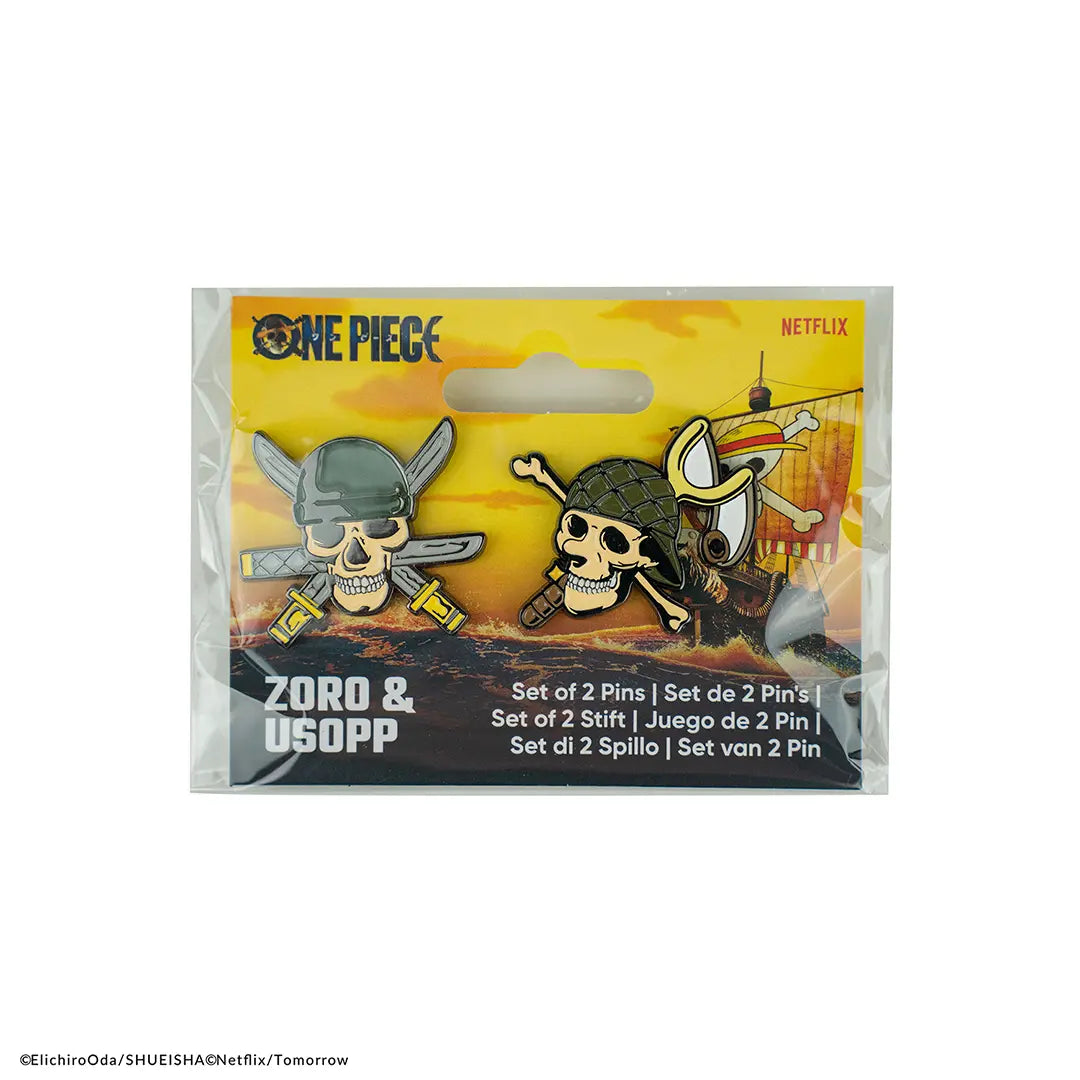 Set of 2 pin badges Zoro and Usopp - One Piece