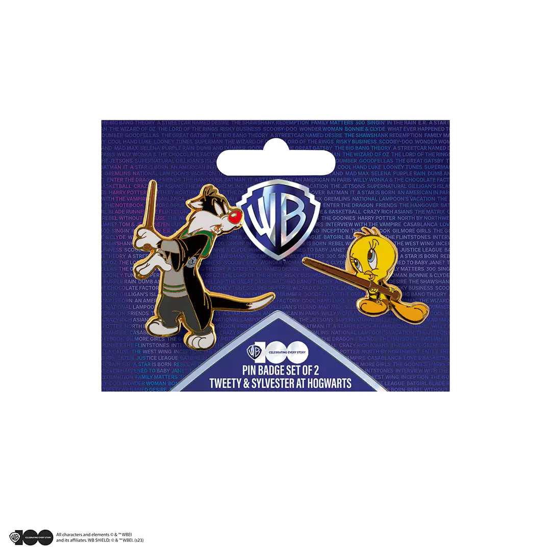 Set of 2 pins Sylvester and Tweety at Hogwarts - Looney Tunes - WB 100th