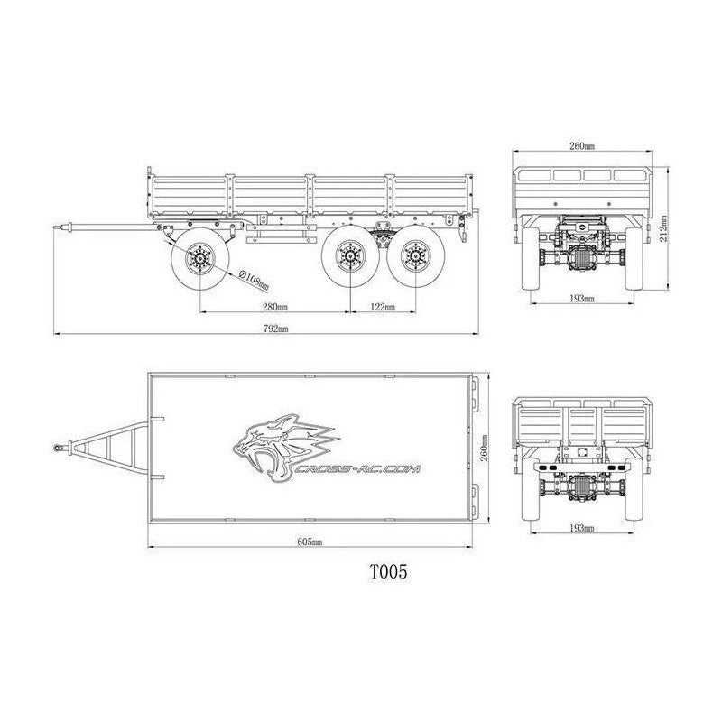 Tractor Trailer T003A 1/12