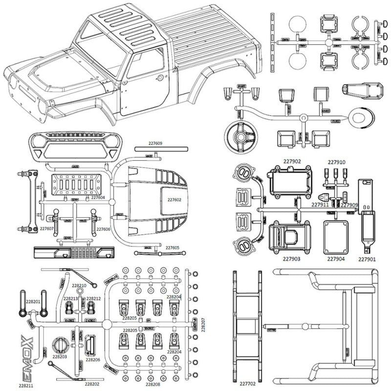 EMOX - transparent shell assembly